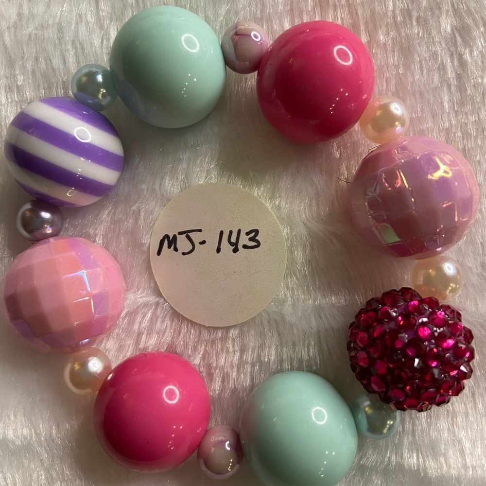 Bubble Gum Beaded Stretch Bracelets